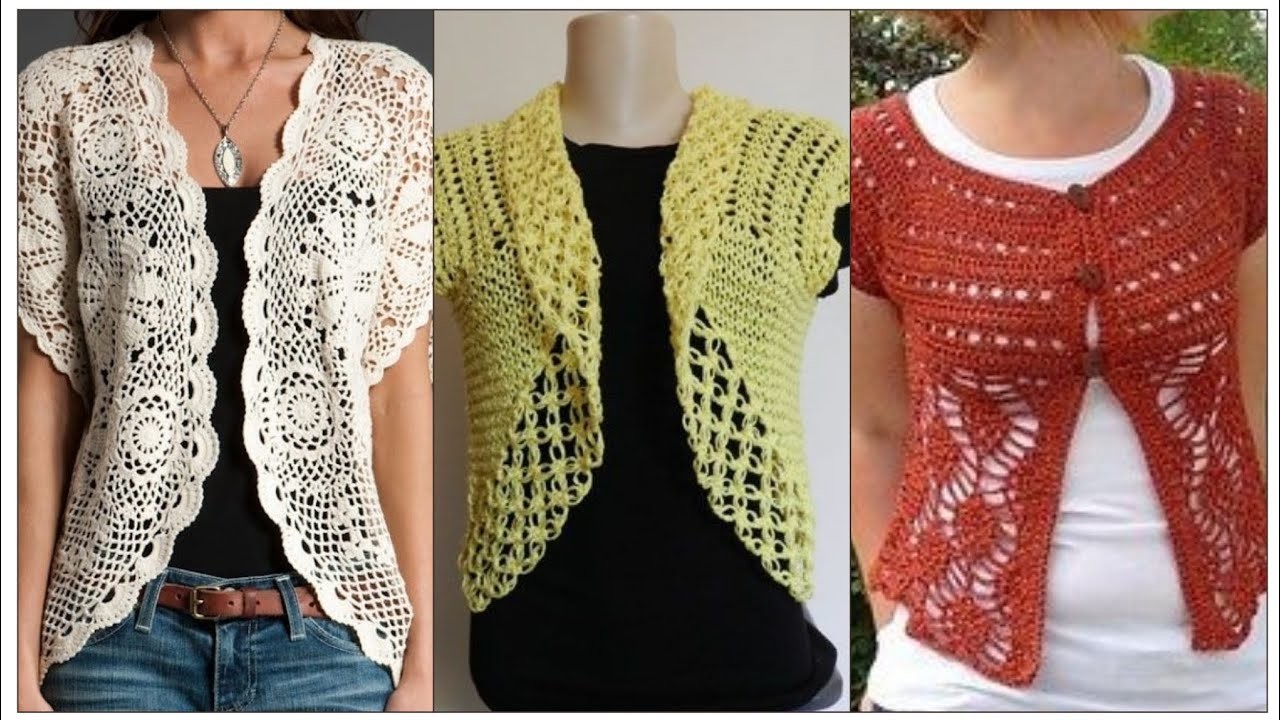 Top class and stunning crochet pattern round vest designs.Crochet jacket designs for ladies 2023