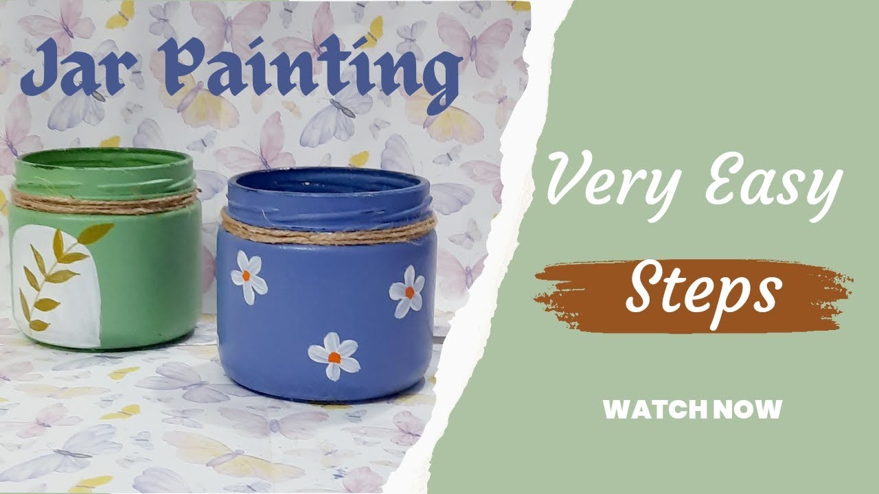 Very easy Glass Jar Painting| Easy steps for beginners| #painting @artsycraftsbynehakulshreshth