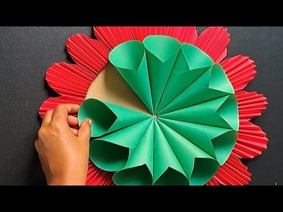 2 beautiful paper flower wall hanging ideas.Wall Hanging Craft. Home Decoration.Paper Wallmate.DIY