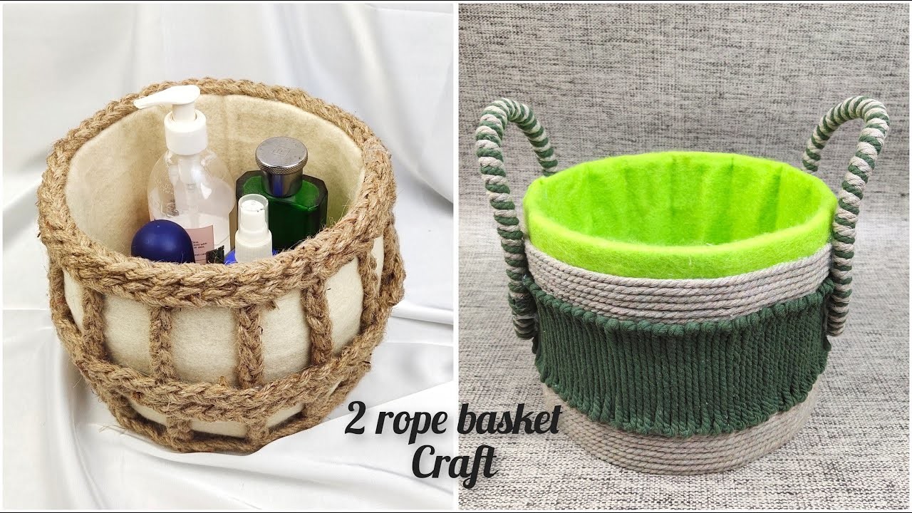2 Storage Baskets Tutorial. DIY Rope Baskets. Cardboard Craft