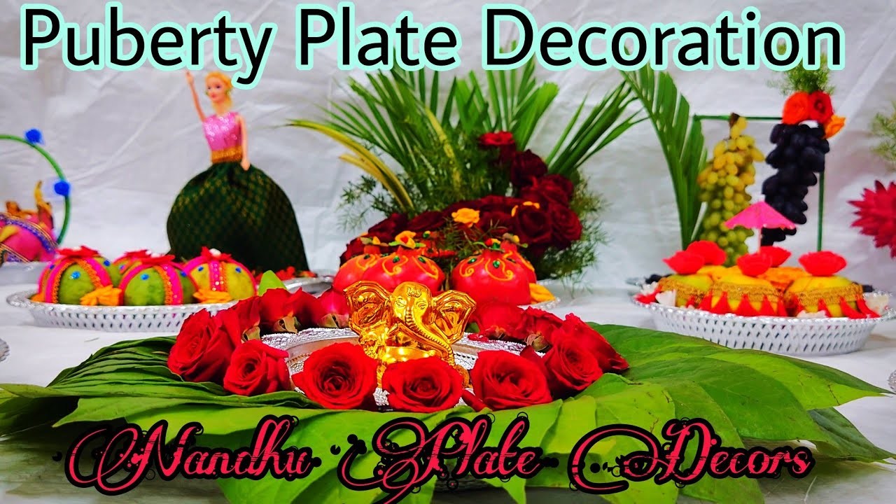 30 Plate Decoration Work for Puberty Function.            #platedecoration #pubertyfunction  #plate