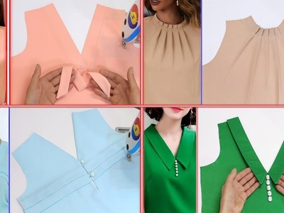 4 Simple tricks for cutting and sewing collar neck design beginners
