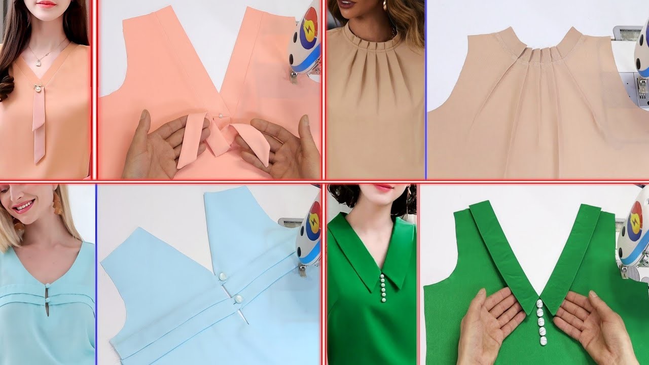 4 Simple tricks for cutting and sewing collar neck design beginners