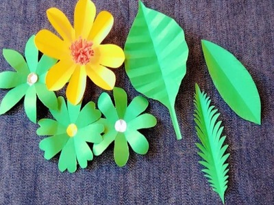 7 easy paper flower and leaves ideas.diy paper ideas.paper craft.paper cutting ideas.paper leaf