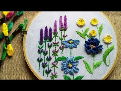 Amazing flower hand embroidery.beautiful flower garden embroidery