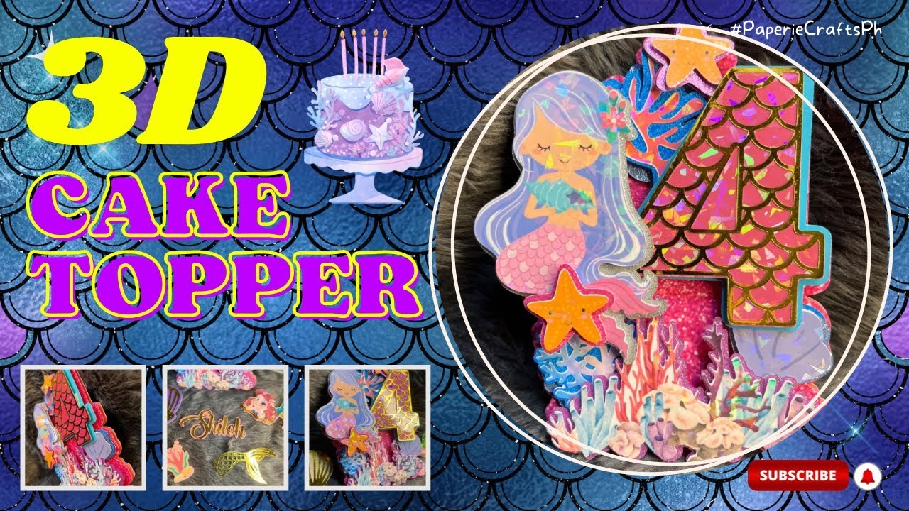 Assemble 3D Cake Topper - Mermaid Theme - All Cutting using Cameo 4 - Paperie Crafts PH