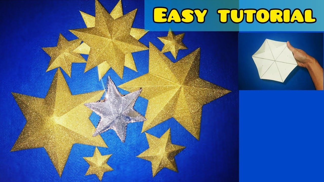 Awesome idea for home decor ???? Huge 3D stars quick and easy, origami tutorial on how to make a star ????