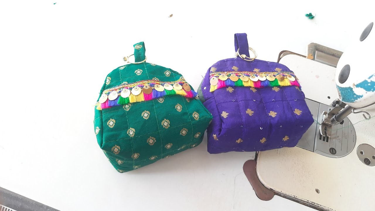 Coin purse  cutting and stitching #mini pouch # key chain purse  #hand purse # change carrier purse#