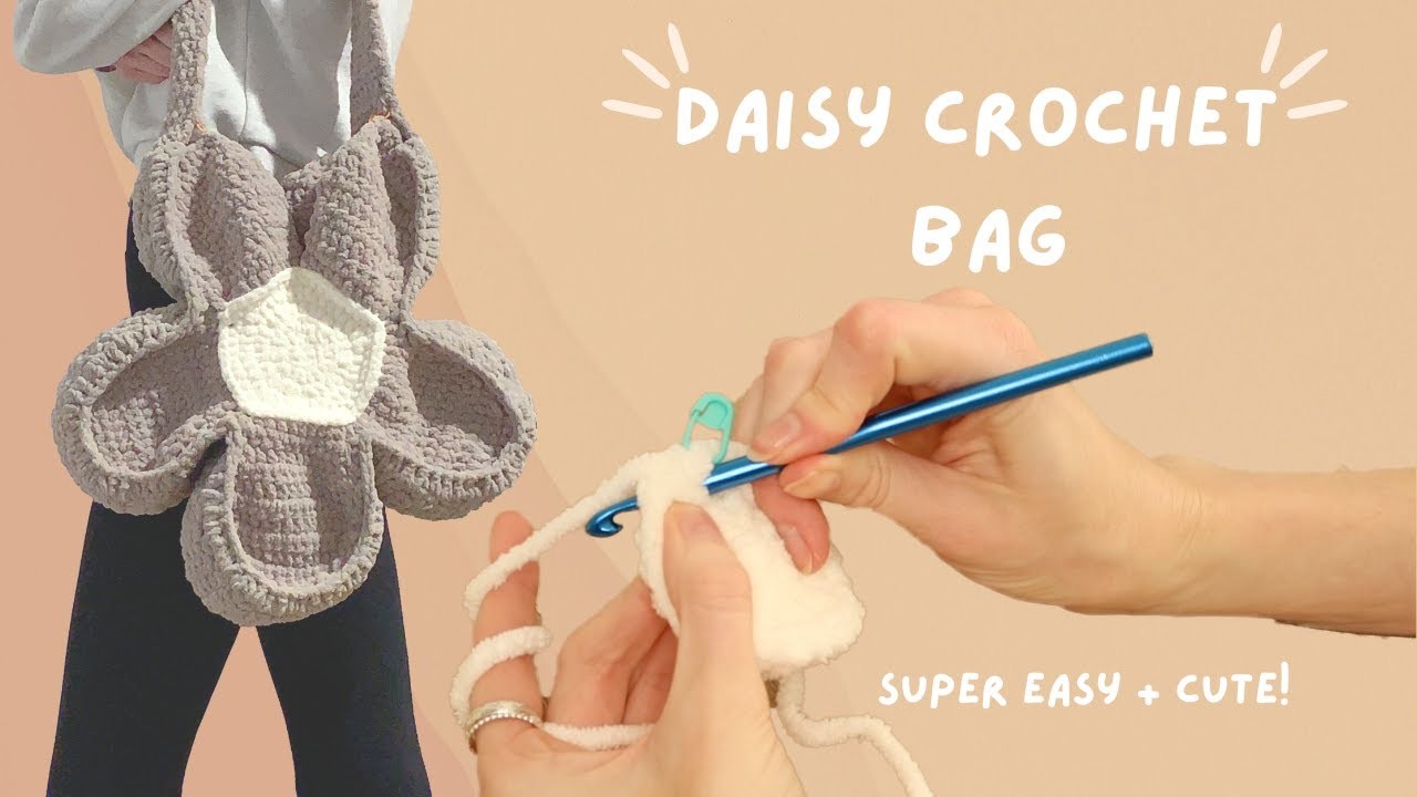Crochet Daisy Flower Bag - For Beginners
