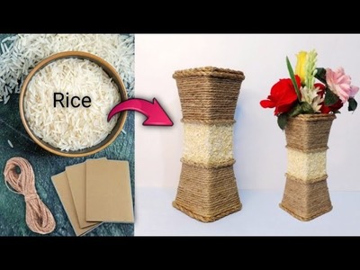 DIY Flower Vase: An Easy Rice and Cardboard Craft | Diy Room Decor Flower Vase.