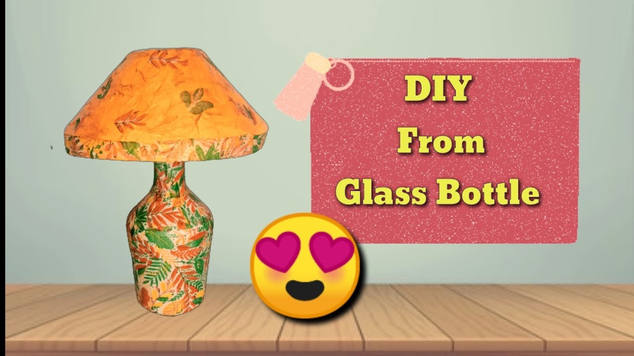 DIY From Glass Bottle and Tissue paper || DIY Lamp for Decor|| Craft from glass bottle