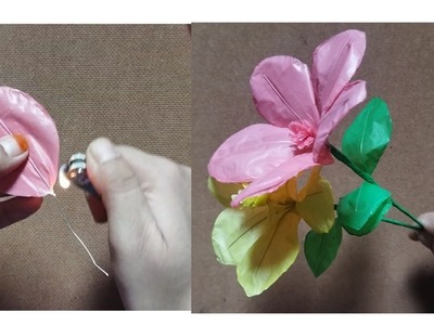 DIY How to make flowers with polythene |Recycled craft ideas |#tricks |#handicraftbox