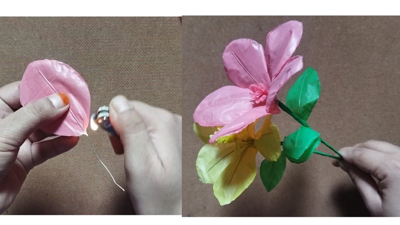 DIY How to make flowers with polythene |Recycled craft ideas |#tricks |#handicraftbox