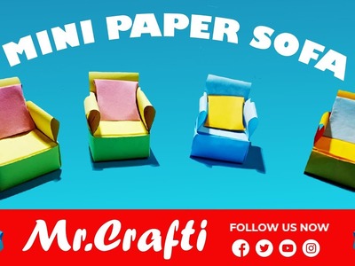DIY MINI PAPER SOFA. Paper Crafts For School. Paper Craft. Easy kids craft ideas.Paper Craft New