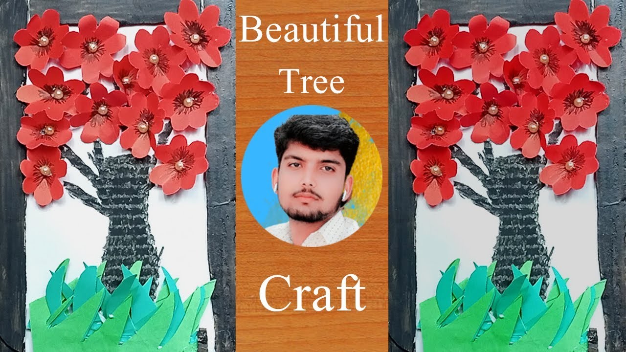 DIY Tree Style Paper Flower Wall Hanging | Paper Craft For Home Decoration | paper craft