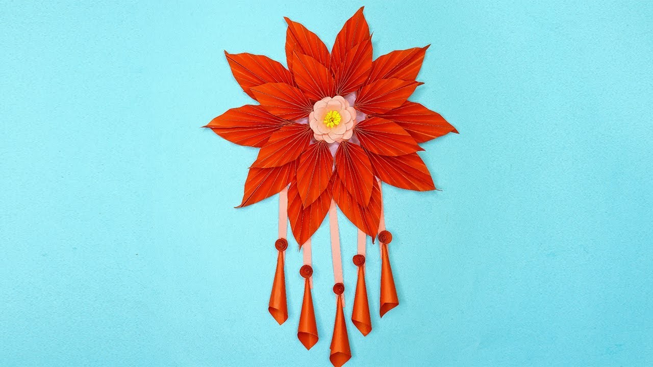 Diy - wall hanging idea | Amazing Paper craft for home decor | Paper Flower room decor