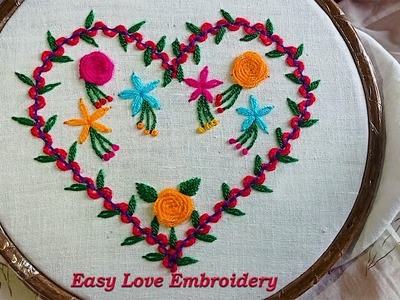 Easy hand embroidery love embroidery designs| Happy valentines day ❤❤❤