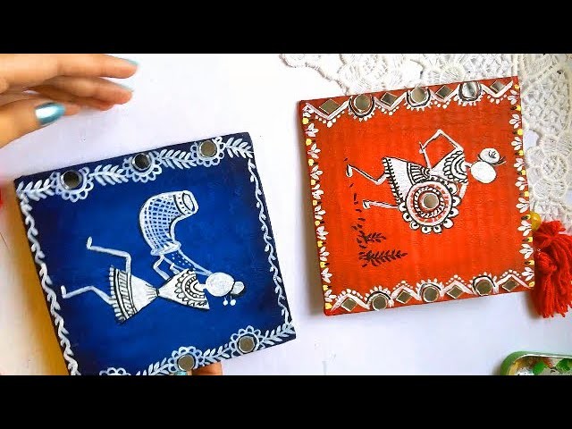 Easy Wall Hanging Craft With mirror | DIY Craft for Home | Warli Art Folk Art craft using cardboard