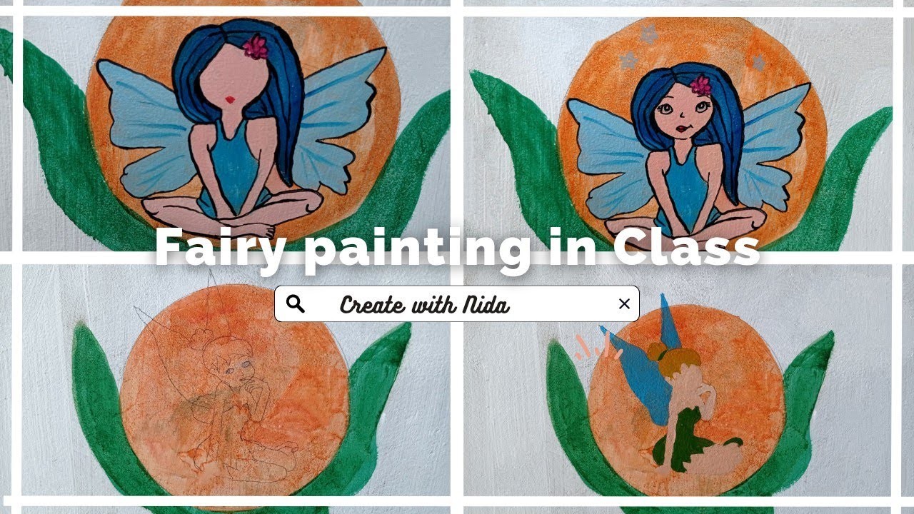 Fairy Drawing | Fairies Paintng on wall | Painting my classroom #schooldecorationideas #cute #art