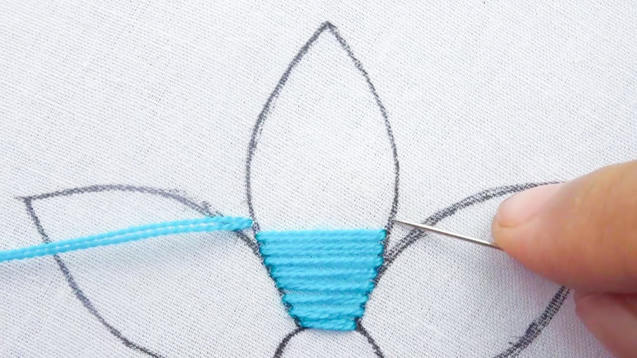 Gorgeous Flower Hand Embroidery  Tutorial, Unique Flower Embroidery Design For Beginner