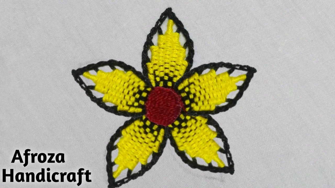 Hand Embroidery Romanian Macrame Stitch, Flower Embroidery Tutorial with Easy Stitch, Needlework