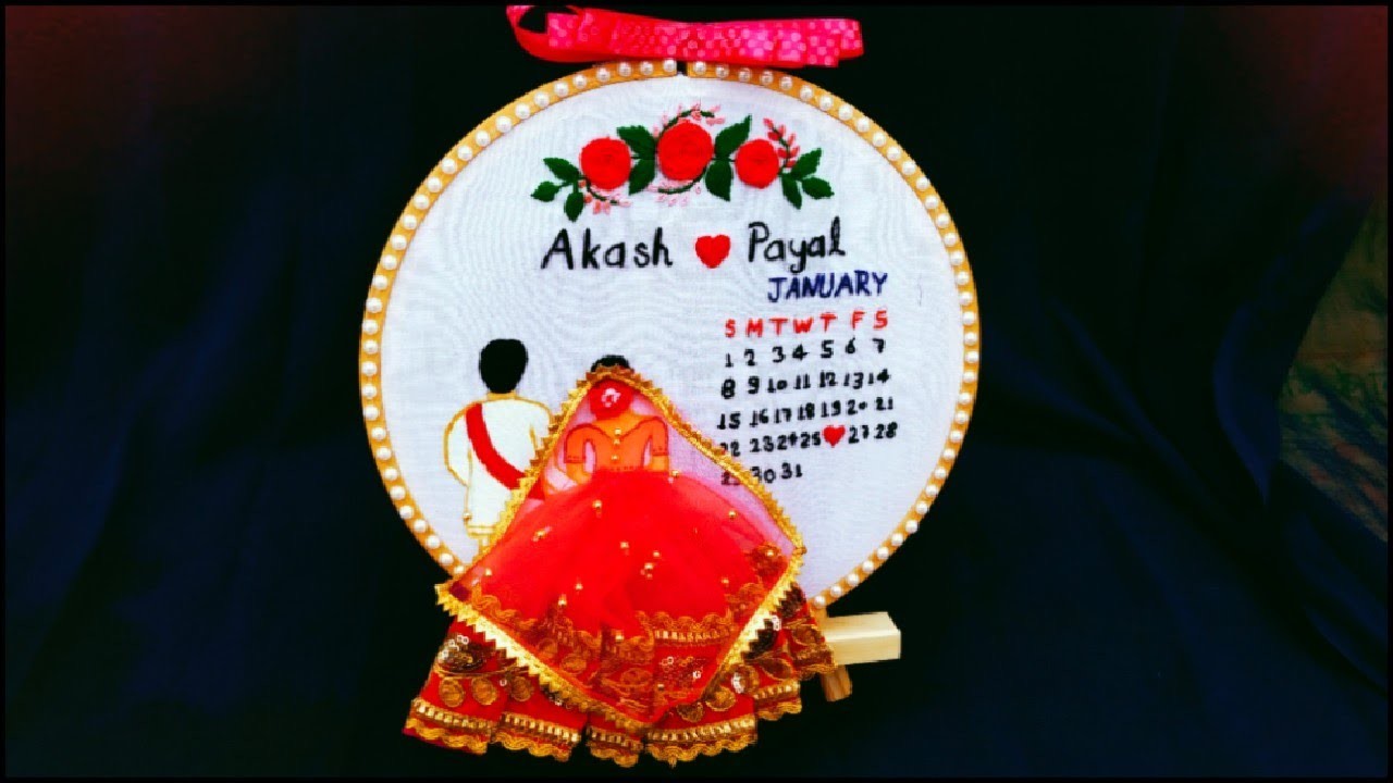 Hoop Art Embroidery for Wedding Gift|Wedding Hoop Process|Couple Embroidery Hoop|Wedding Hoop Art