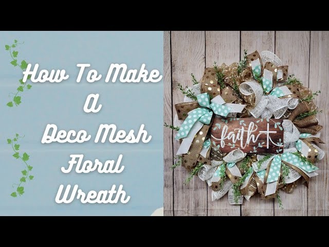 How To Make A Deco Mesh Wreath With Greenery; DIY Beginner Wreath @stillwaterswreathdesigns