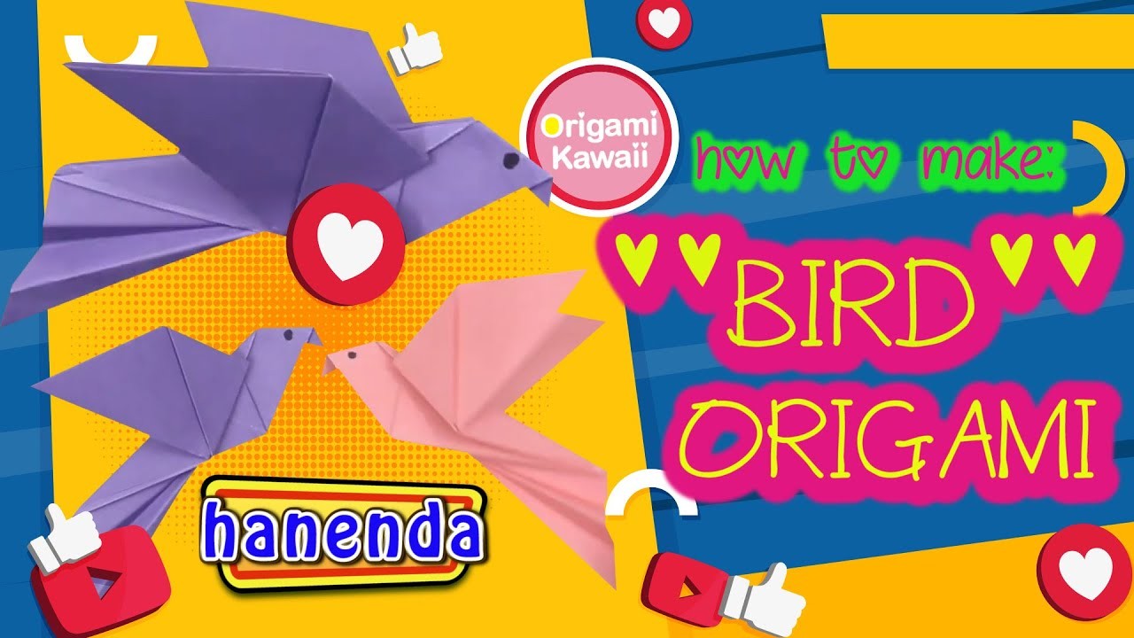How To Make BIRD ORIGAMI || Hello Origami||  5 Minutes Craft || TUTORIAL ORIGAMI