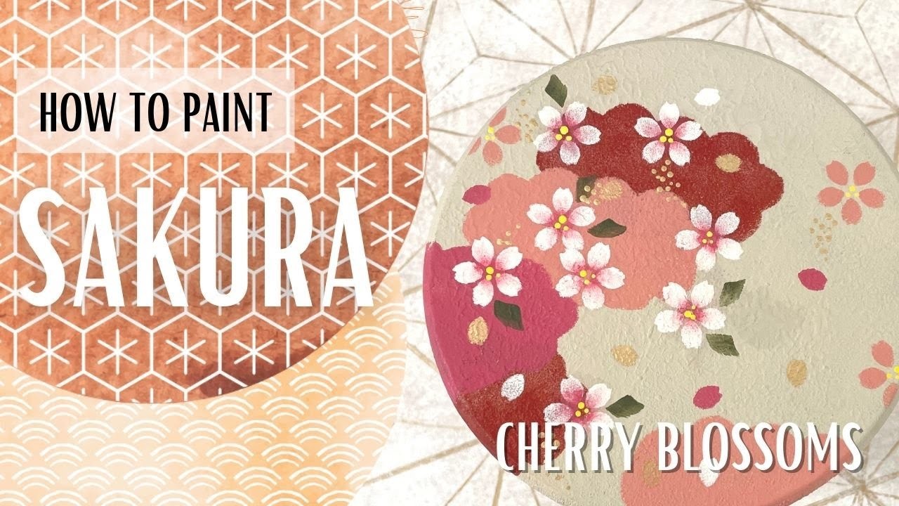 How to paint sakura.Japanese Wagara Decorative Painting　和柄トールペイント