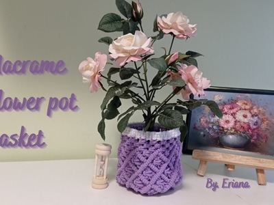 Macrame flower pot basket | macrame holder bunga