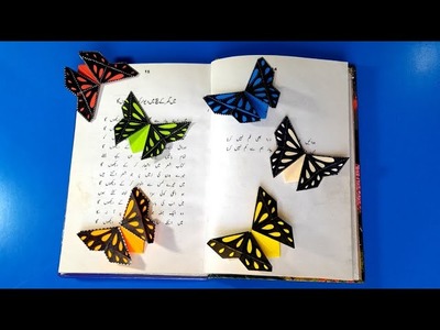 Paper butterfly bookmark |Diy paper origami bookmark | paper craft | titli |  @learntomakewithsam