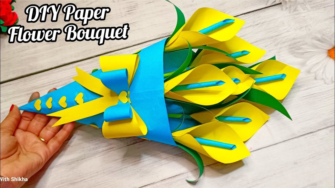 Paper Flower Bouquet For Someone Special. DIY. Best Gift Idea. Craft With Shikha