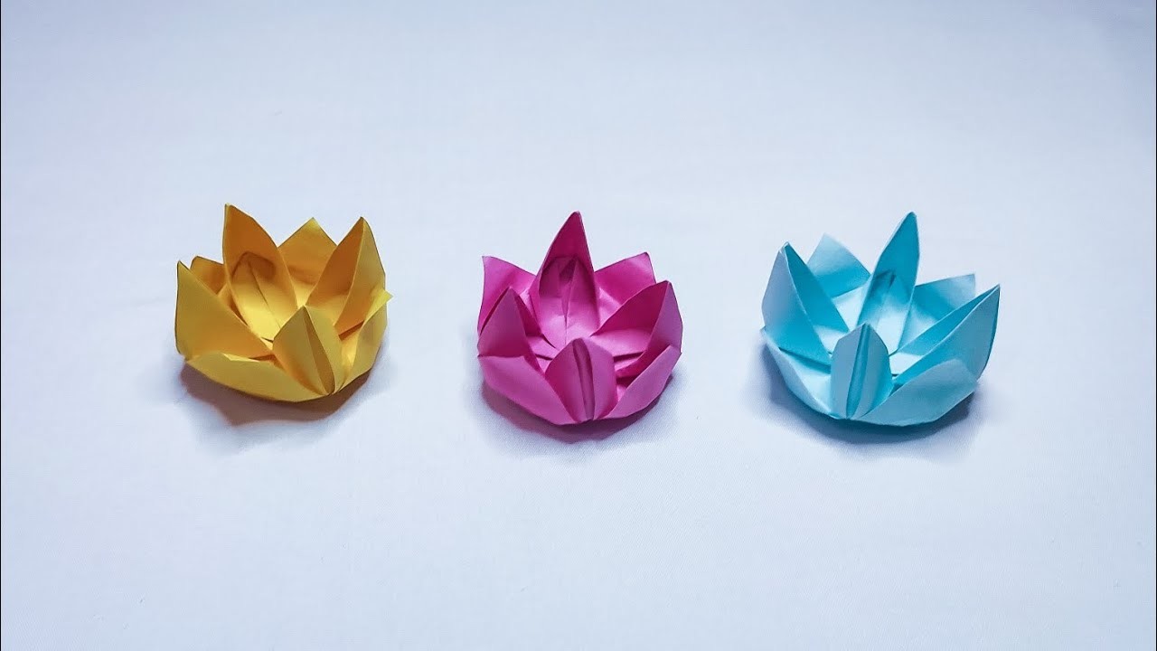 Paper flower | Very easy! how to make paper Lotus flower #diy #origami #paperflower #flowers #craft