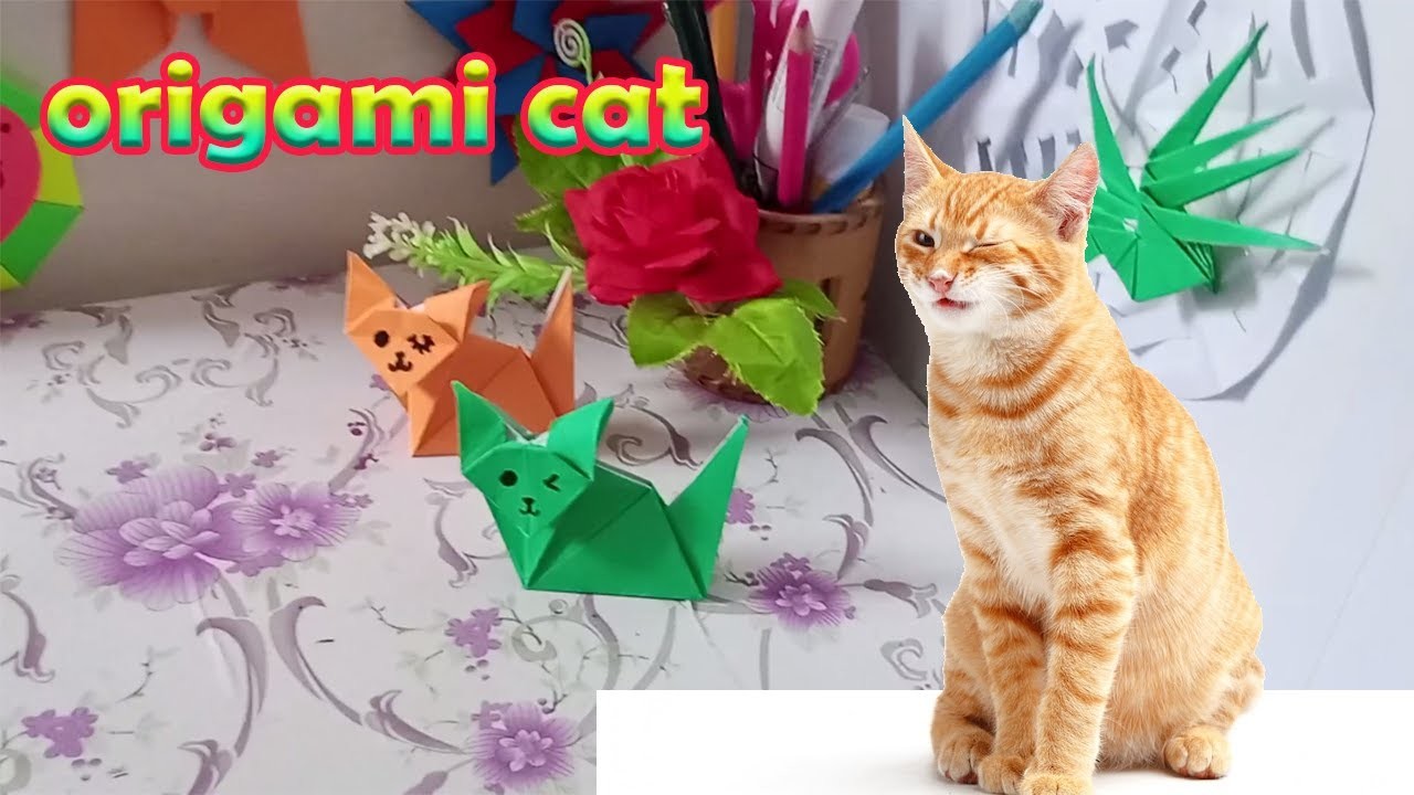 Paper origami cat | buat origami kucing