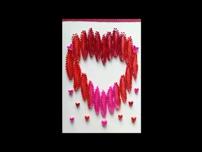 Quilling heart design using comb| #quilling #quillingheartdesign #quillingvalentinesdaycard