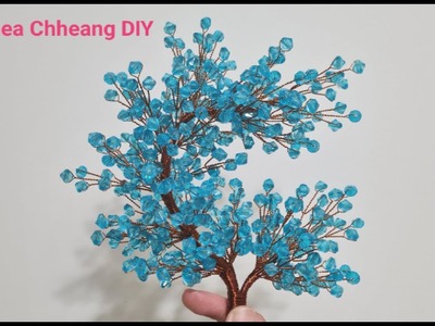 #tutorial how to make unfull heart tree from 8mm Blue seeds. Happy Valentines day #diy #craft
