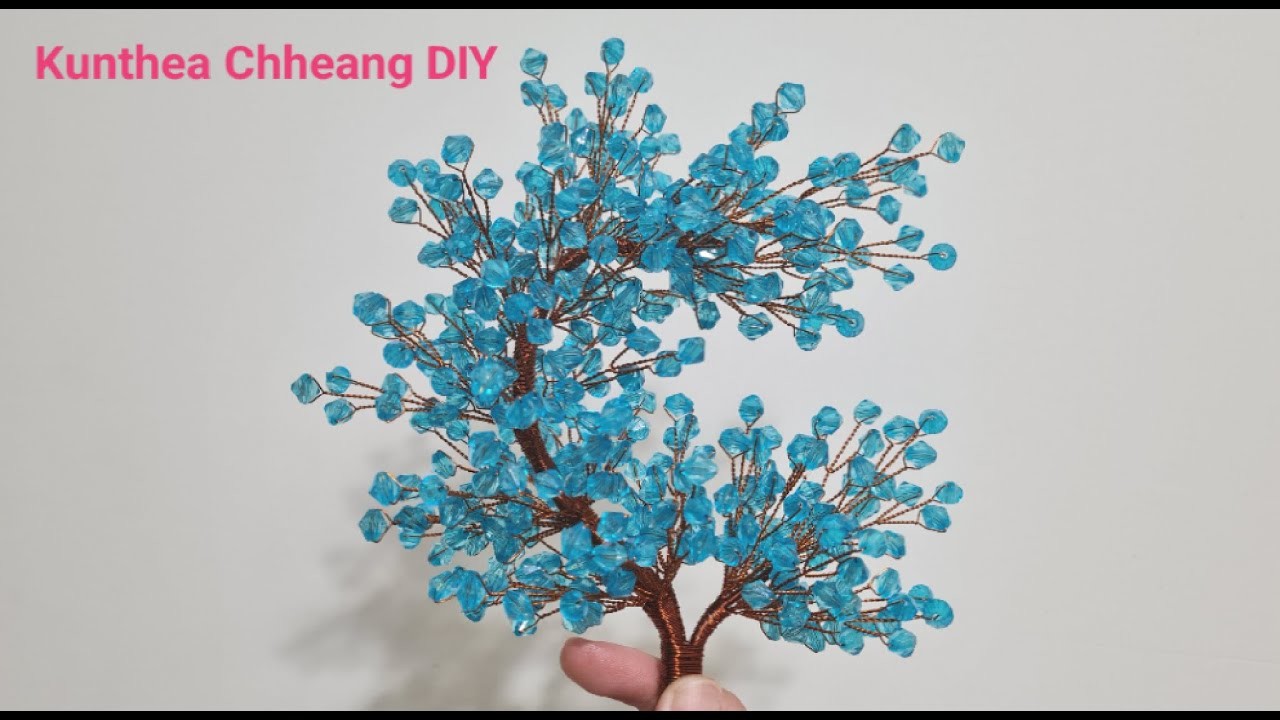 #tutorial how to make unfull heart tree from 8mm Blue seeds. Happy Valentines day #diy #craft