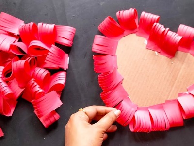 Unique Valentine’s Day Wall Hanging. Paper Craft for Home Decoration. DIY Paper Heart Wall Decor