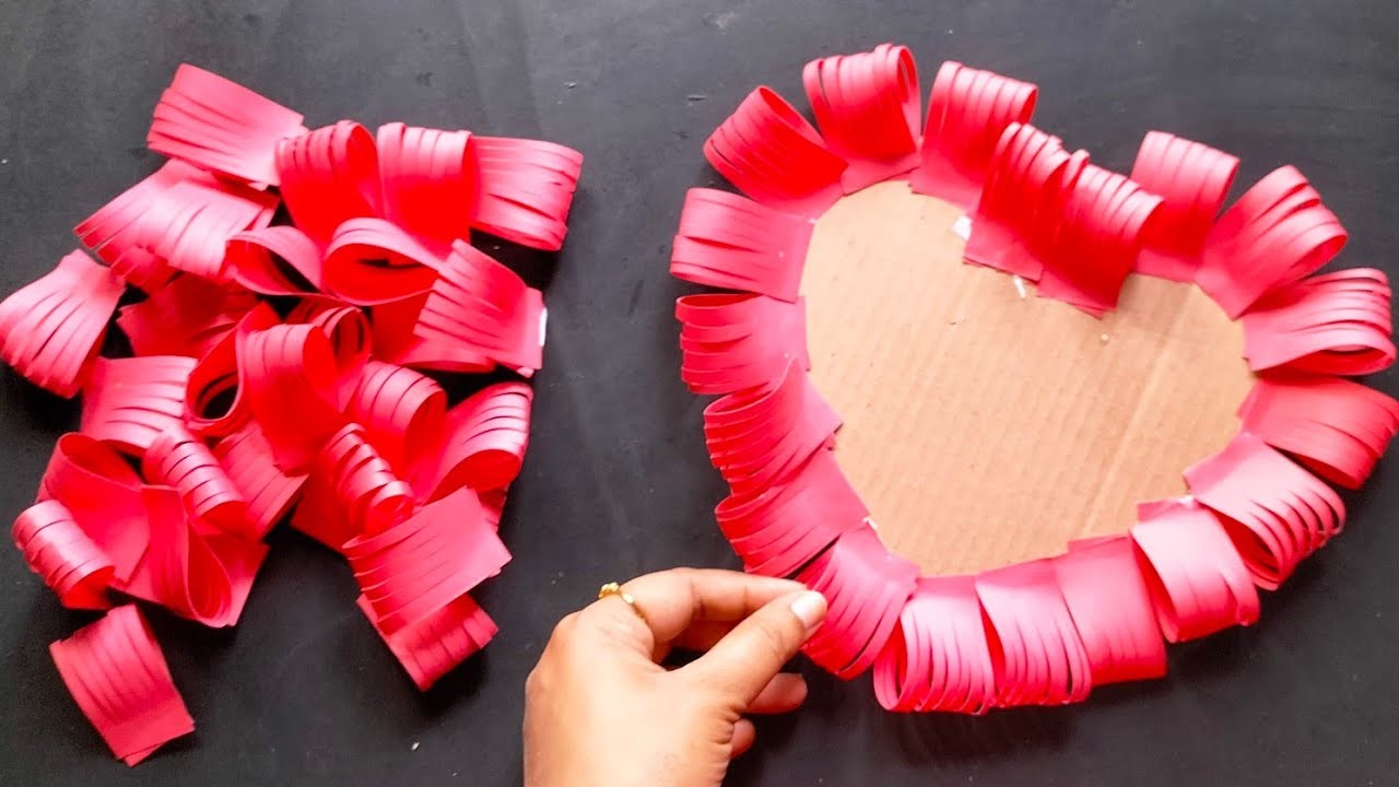 Unique Valentine’s Day Wall Hanging. Paper Craft for Home Decoration. DIY Paper Heart Wall Decor