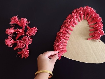 Unique Wall Hanging Craft. Paper Craft for Home Decoration. Easy Valentine’s Day Craft Idea. DIY