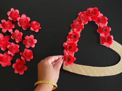 Valentine’s Day Craft Idea.Paper Craft for Home Decoration.DIY Heart Wall Hanging.Easy Wall Decor