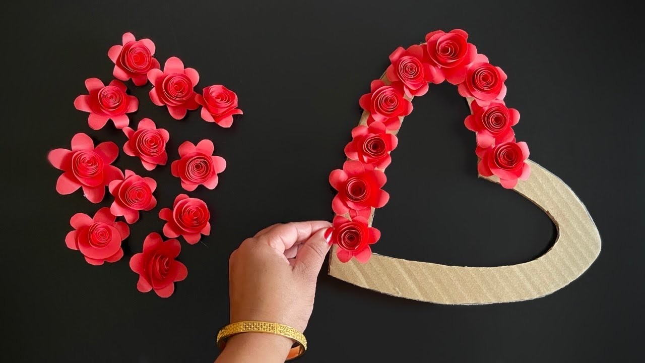 Valentine’s Day Craft Idea.Paper Craft for Home Decoration.DIY Heart Wall Hanging.Easy Wall Decor
