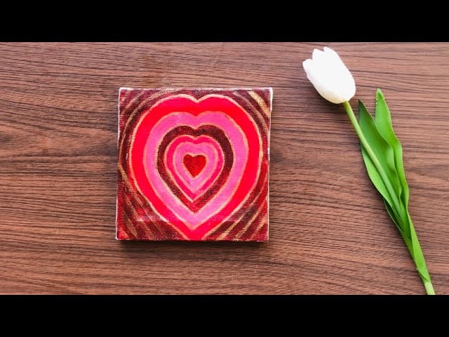 Valentines Day Special. Paint Valentine Heart. Acrylic Painting Tutorial