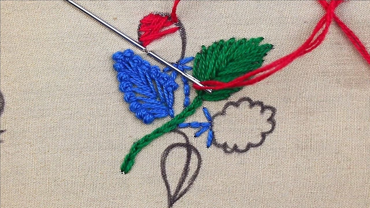 Very easy and simple Needle Point Art Flower Embroidery for beginners | new hand embroidery tutorial