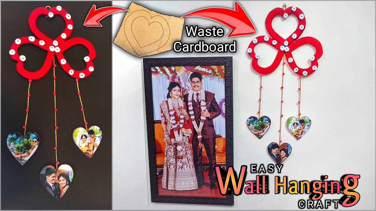 Wall Hanging Craft Ideas in 10 mins | Room Decor DIY | Cardboard Reuse | DIY Photo Frame Craft