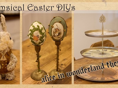 Whimsical Easter DIYs | Dollar Tree Alice in Wonderland Inspired Crafts | DIY Clock Tiered Tray