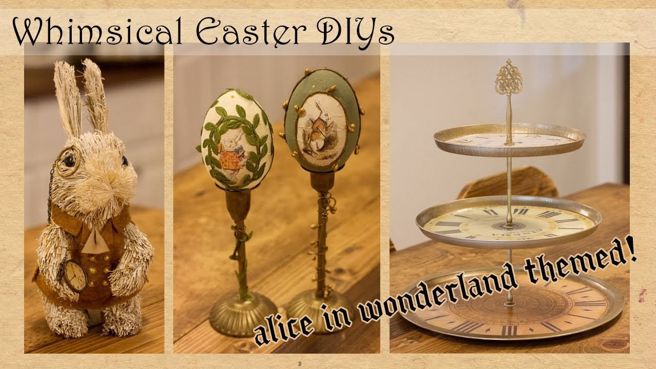 Whimsical Easter DIYs | Dollar Tree Alice in Wonderland Inspired Crafts | DIY Clock Tiered Tray