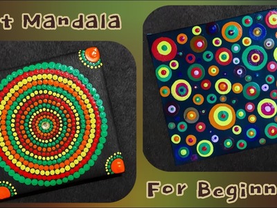 2 Easy Dot Mandala Painting Ideas| Dot Mandala Art Tutorial| Dot Mandala Art for Beginners #art