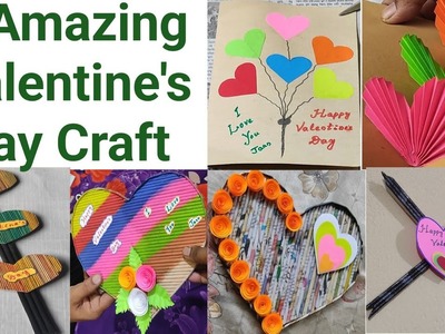 5 Amazing Valentine's Day craft ideas|DIY Beautiful craft ideas for Heart design Valentine's Day|DIY