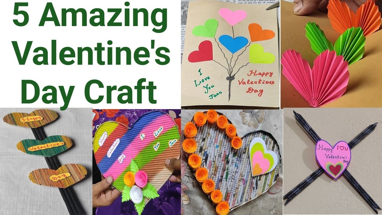 5 Amazing Valentine's Day craft ideas|DIY Beautiful craft ideas for Heart design Valentine's Day|DIY